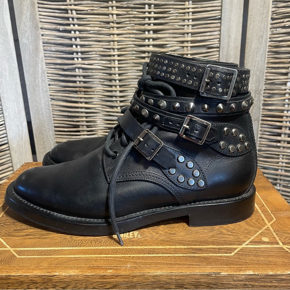 Saint Laurent Studded Ankle Strap ‘Ranger Boot’ - size 37.5 - Picture 4 of 10